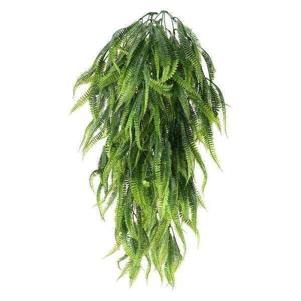 

2pcs artificial boston fern foliage fake weeping willow ivy artificial hanging ferns plant for wall garden trellis decor