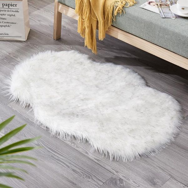 

carpets soft sheepskin chair covers warm hairy carpet seat pad smooth leather fur plain fluffy washable rugs household bedroom faux mat