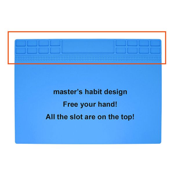 

35*25cm heat resistant silicone pad bga solder station heat insulation desk platform screw position mat treaping tool zm56