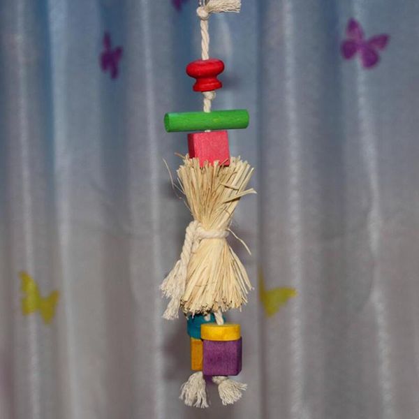 

other bird supplies straw toys chewing string parrot colorful bite toy molar stone for