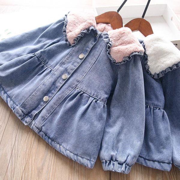 

jackets winter girls denim jacket children's wear wholesale1, Blue;gray