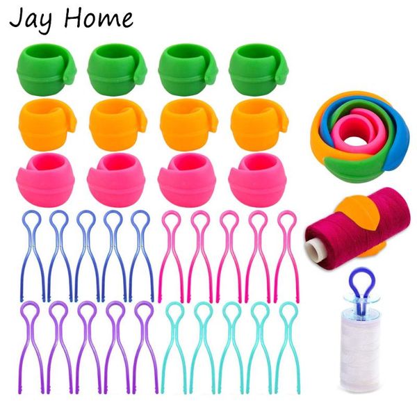 

10pcs sewing bobbins thread holder bobbins thread clips & 10pcs spool huggers for embroidery quilting sewing, Black