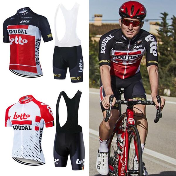 

racing sets lotto soudal team red cycling jerseys men's summer bicycle wear maillot ropa ciclismo mtb short sleeve bike pants clothing, Black;blue
