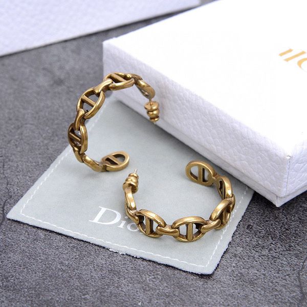 

home fashion trend love cd net red the same style ins versatile earrings high end material, Golden