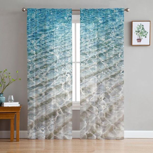 

curtain & drapes clear water on the beach tulle curtains for living room bedroom children decor sheer