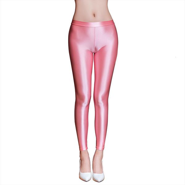 

metelam glitter yogapants satin womens leggings glossy opaque super shiny stretchy causalpants, Black