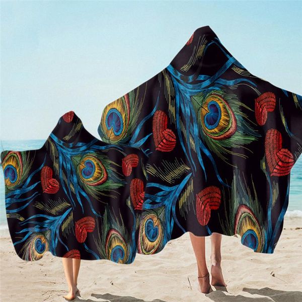 

towel flower pattern microfiber bath for adults and children wearable hooded with hood
