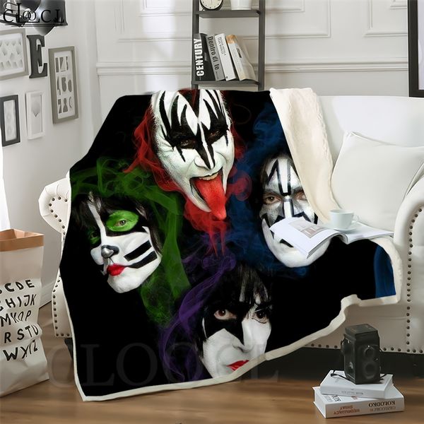 

cloocl punk rock kiss band 3d print street style air conditioning blanket teens bedding throw blankets plush quilt
