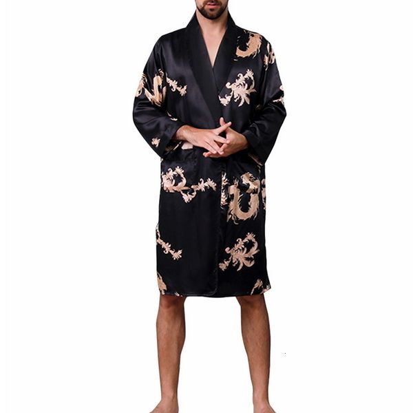 

laamei men robe men's v-neck silk robe bathrobe men's section sleepwear silk long-sleeved robe hombre ropa hombre v191109, Black;brown