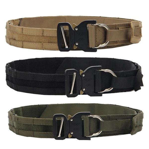 

waist support outdoor tactical molle waistband quick detachable buckle army fan individual training accessories belt, Black;gray