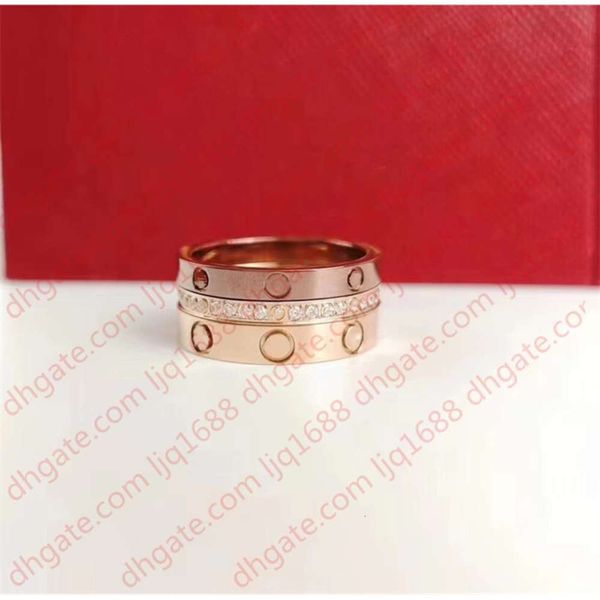 

christmas luxury gift titanium steel love ring three-tier style changeable classic gold ring fashion multi-style wear exquisite packag, Silver