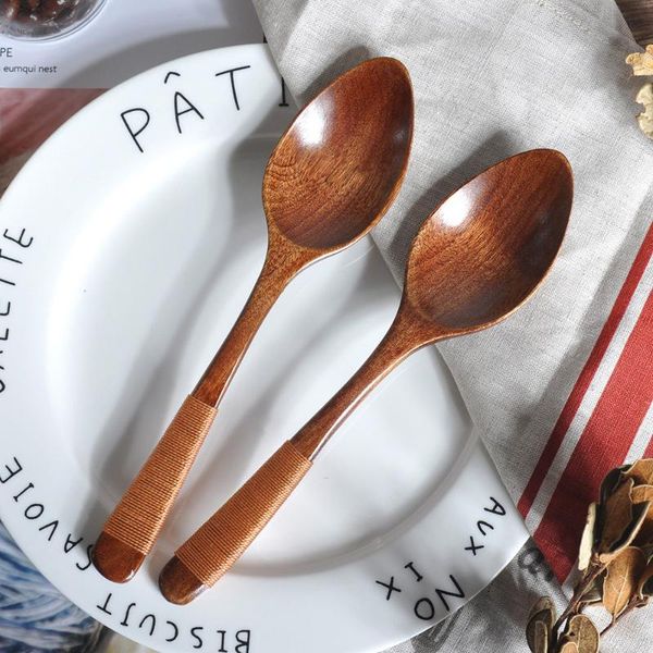 

spoons natural wooden spoon dinner kit rice soups utensil cereal handmade home tableware dinnerware cutlery for kicthen stirring