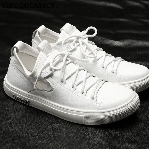 

fashion mens casual shoes leather shoes men white sneakers men zapatos de hombre ayakkabi k10h#, Black