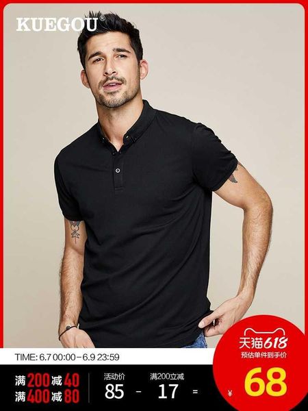

men's polos cool clothes shirt short sleeve solid color lapel t-shirt slim fitting 1524, White;black