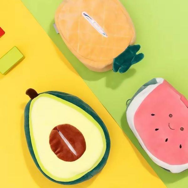 

tissue boxes & napkins creative box avocado pineapple watermelon cartoon cute fruit paper living room household car