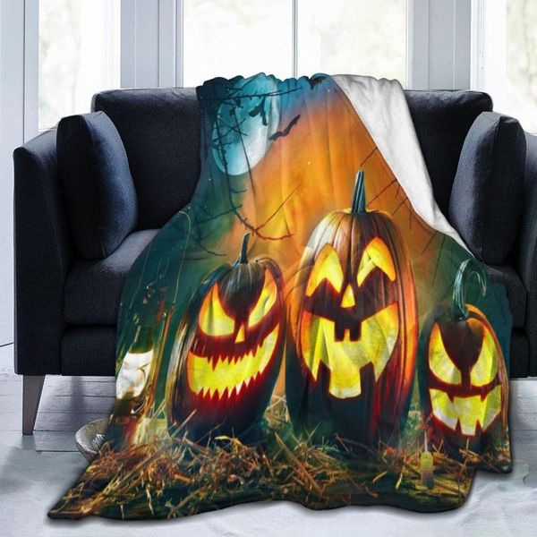 

blankets horror halloween throw blanket super soft plush air conditioning flannel pumpkin warm microfiber sofa 60x50