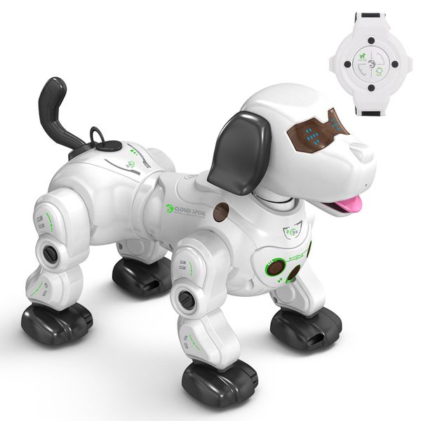 

2020 New Remote Control Smart Robot Dog Programable 2.4G Wireless Kids Toy Intelligent Talking Robot Dog Electronic Pet Animals, Black