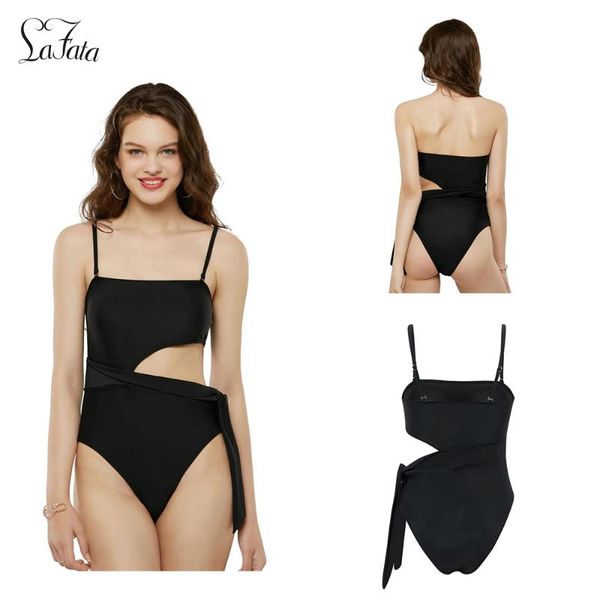 

one-piece suits removable thin strap strapless bikini swimsuit