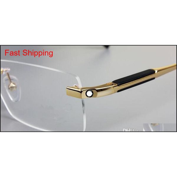 

0349 brand design rimless glasses wide spectacle men square eyeglasses frames titanium glasses prescription lens optic qylwvk abc2007, Blue