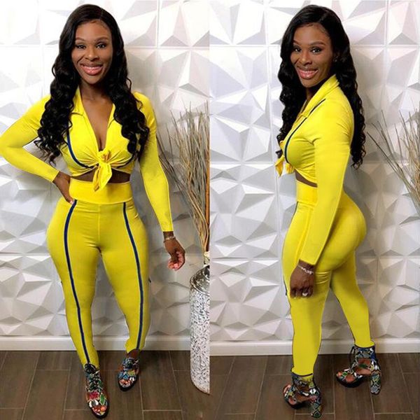 

women's tracksuits adfvat autumn long sleeve casual fitness two piece set women bandage crop and high waist skinny pants sportswear my-, Gray