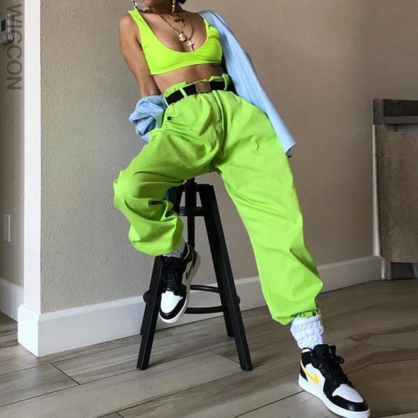 

women's jeans casual pants punk harem trousers ladies autumn high waist hip hop boyfriends long female green, Blue