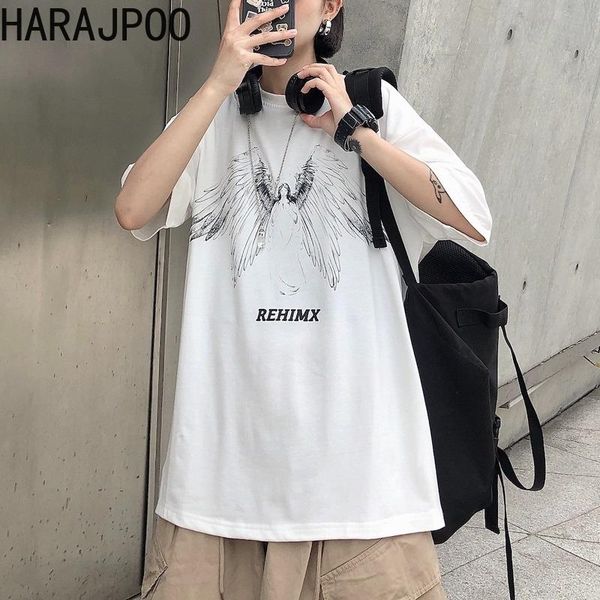 

women's t-shirt harajpoo women t-shirts white summer korean ins trend cartoon printing wild casual male female students loose short-sle