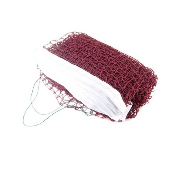 

standard professional training square mesh braided badminton net dark red