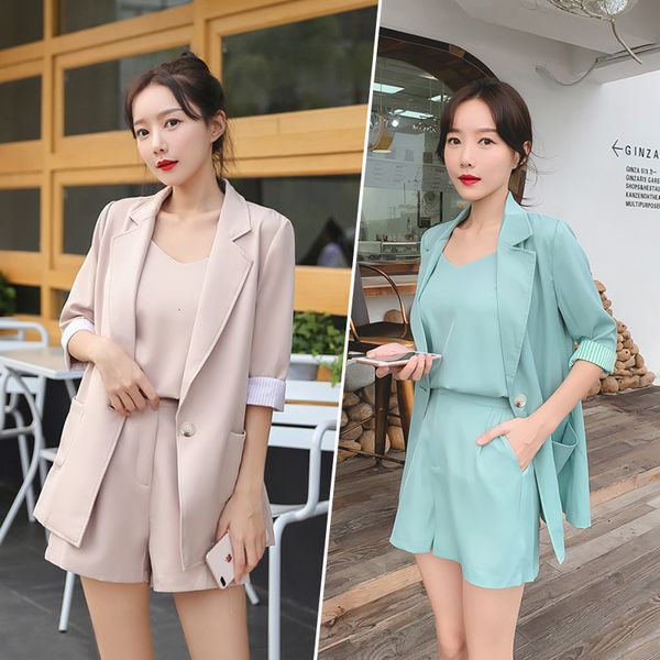 

women's suspenders jacket three new fashion temperament thin summer section cnce, Gray