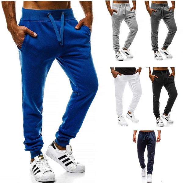 

2021 autumn and winter new men's solid color casual pants multicolor sports pants men's cotton tethered men's trousers, Black