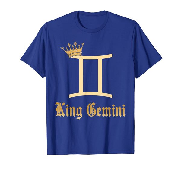 

King Gemini Birthday Crown T-shirt May June, White;black