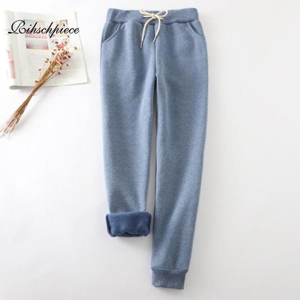 

women's pants & capris rihschpiece winter velvet warm women high waist thick harem pant elastic loose fleece sweatpants trousers rzf156, Black;white
