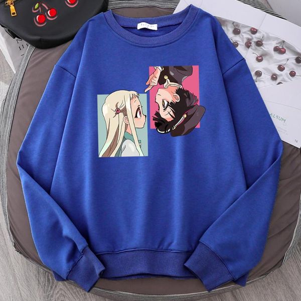 

men's hoodies & sweatshirts jibaku shounen hanako kun mens hoodie harajuku cartoon sweatshirt fashion casaul streetwear fleece loose tr, Black