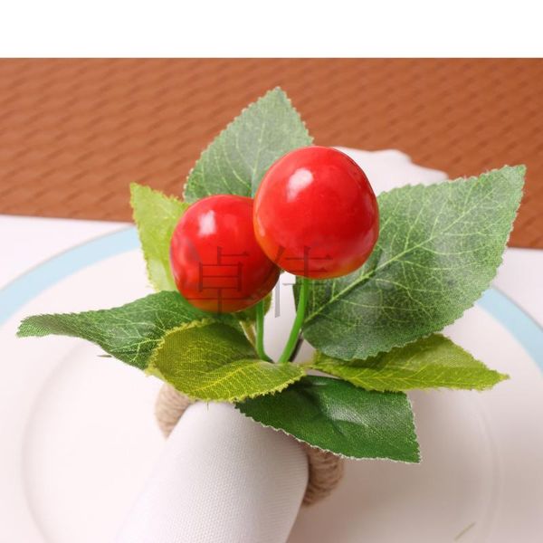 

napkin rings 6pcs cherry buckle pastoral style table accessories home decorations