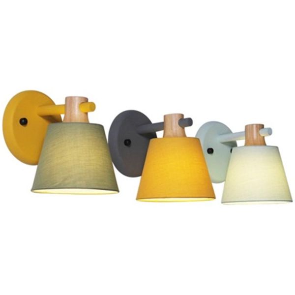 

wall lamp nordic simple modern sconce creative cloth shade led light fixtures for bedside home indoor lighting