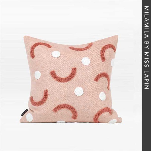

pillow case miss lapin cushion cover smiling faces towel embroidery designer style pink 45x45cm selling