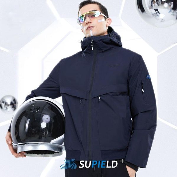 

men's jackets supield aerogel thermal down jacket hooded lightweight cold-proof windproof waterproof men clothes anti-cold coat, Black;brown