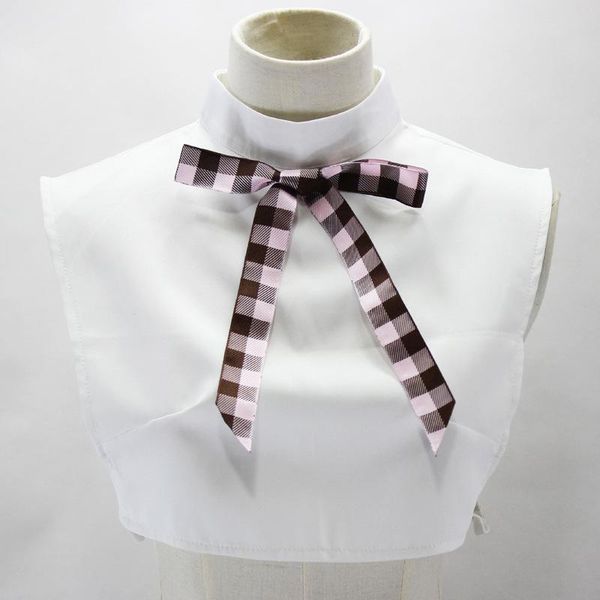 

bow ties women bowknots white fake collar girls black half shirt sweater false collars ladies detachable removable neck tie, Black;gray