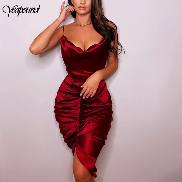 

casual dresses party night club bodycon satin dress women fashion sleeveless elegant backless zipper split, Black;gray