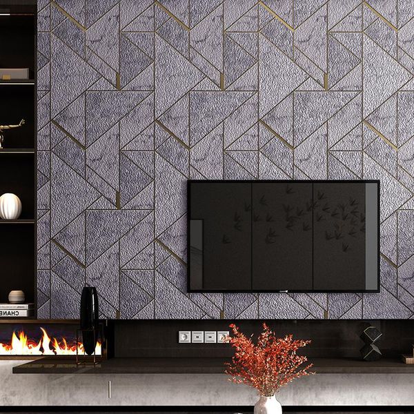 

wallpapers gray geometric deer leather velvet wall papers home decor bedroom living room tv background paper 3d papel de parede