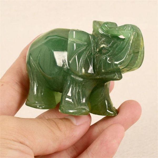 

decorative objects & figurines handmade carved tangling jade elephant gemstone natural crystal figurine good luck ornaments
