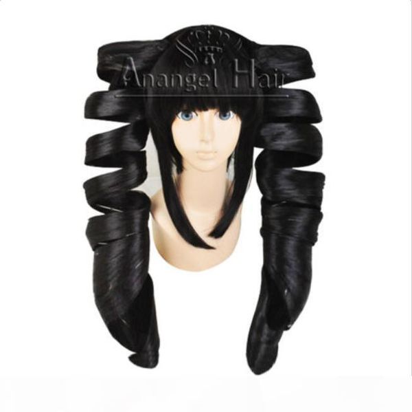 

danganronpa celestia ludenberg cosplay wig black spiral curl long synthetic hair