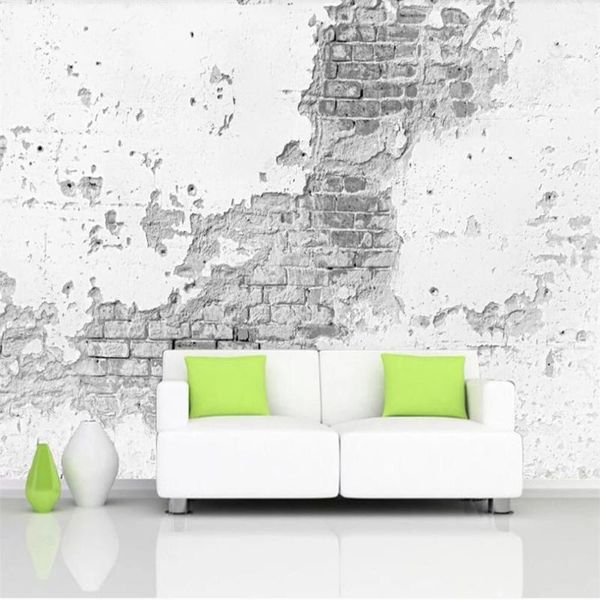 

wallpapers drop custom 3d wallpaper mural white old brick wall background decoration painting
