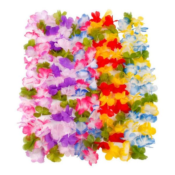 

decorative flowers & wreaths 10pcs hawaiian party artificial leis garland necklace hawaii beach luau summer tropical wedding decor