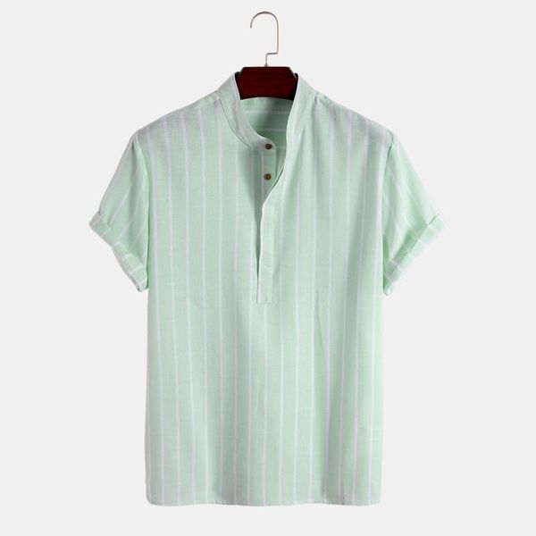 

men's casual shirts men vintage striped printed short sleeve loose buttons hawaiian shirt blouse summer plus size vacation, White;black