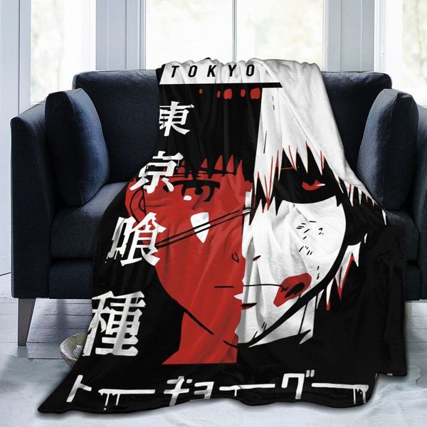 

cloocl tokyo ghoul flannel blanket anime printing quilt for picnic kids the bed home decorative