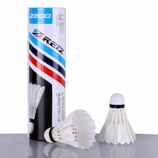 

6pcs/tube shuttlecocks badminton white feather shuttlecocks professional competition and game badminton accessories z200
