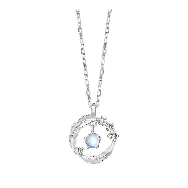 

chains 2021 luxury design clavicle necklaces blue crystal pendant for women jewelry accessories gift bijoux collier femme, Silver