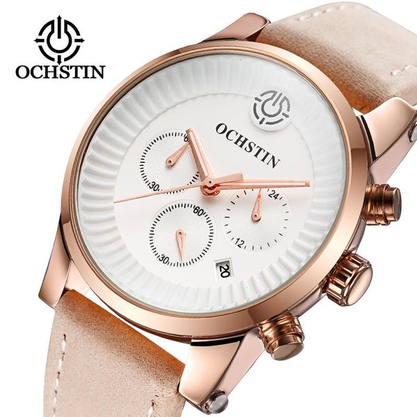 

wristwatches ochstin men's clock chronograph watches men watch quartz military sport hodinky mens wrist relojes hombre, Slivery;brown