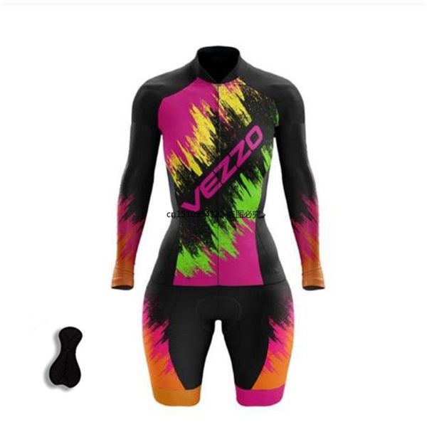 

racing sets cycling skinsuit set women's professional triathlon suit long sleeve shorts shirt sports jersey one-pieces jumpsuit, Black;blue