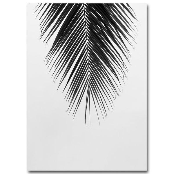 

black white palm tree leaves canvas posters and prints minimalist painting wall art decorative picture nordic s qylqsc wrhome